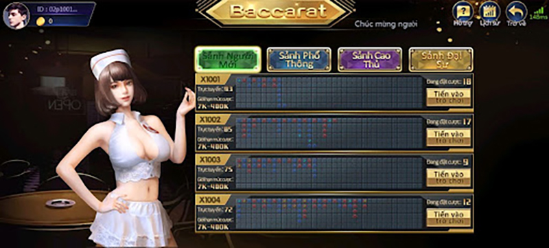 Baccarat sảnh LC Game CFUN68 đem đến nhiều lựa chọn chơi cho khách