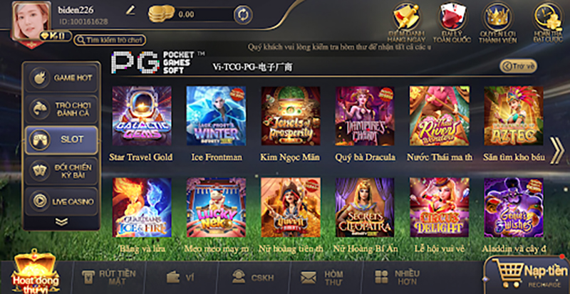 Giao diện khi vào Game Slot Star Travel Gold CFUN68