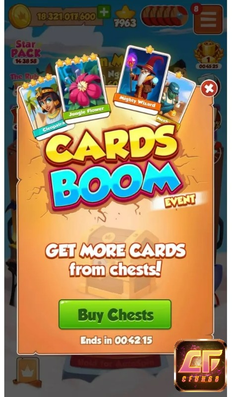 Hoàn thành rương thẻ để nhận thêm spin miễn phí từ trò chơi
