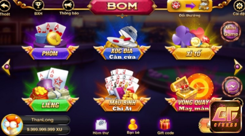 Hệ thống game cược chất lượng tại cổng game Bom.to