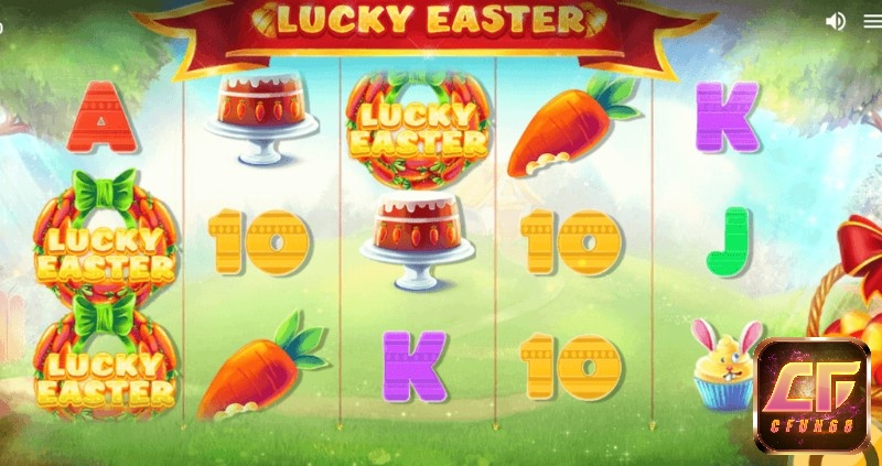 Lucky Easter là game được chơi trên năm guồng quay có 20 hàng thanh toán