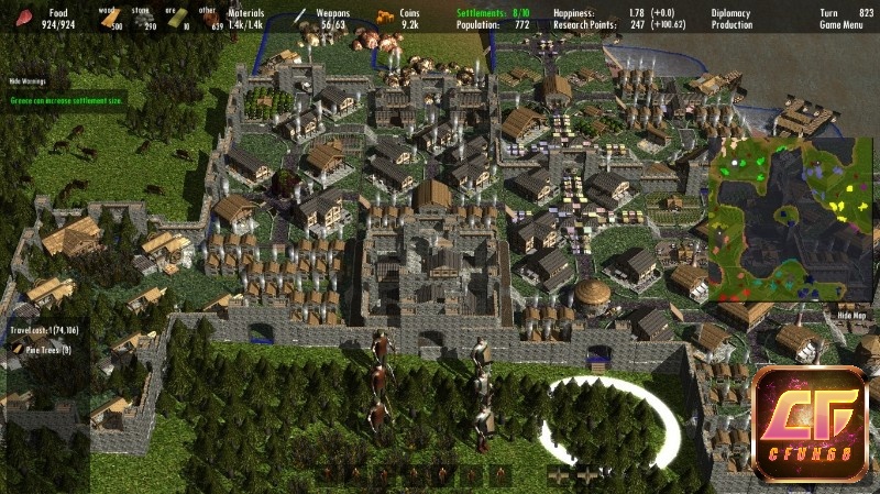 Phát triển văn minh để trở thành vương quốc mạnh trong game Clans to Kingdoms