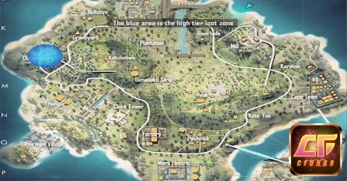 Bản đồ trong game Garena Free Fire là một hòn đảo rộng lớn