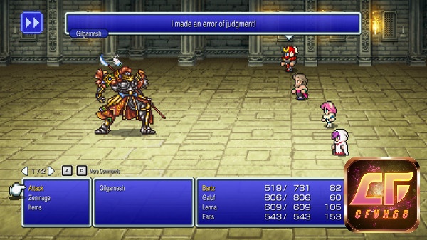 Lối chơi của game Final Fantasy V mang đến một trải nghiệm RPG cổ điển và phong phú