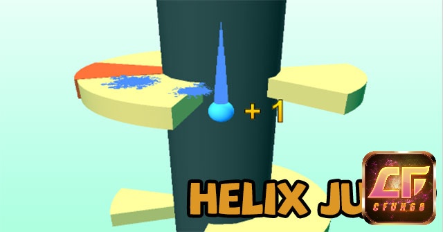 Đồ họa của trò chơi Helix Jump rất đơn giản