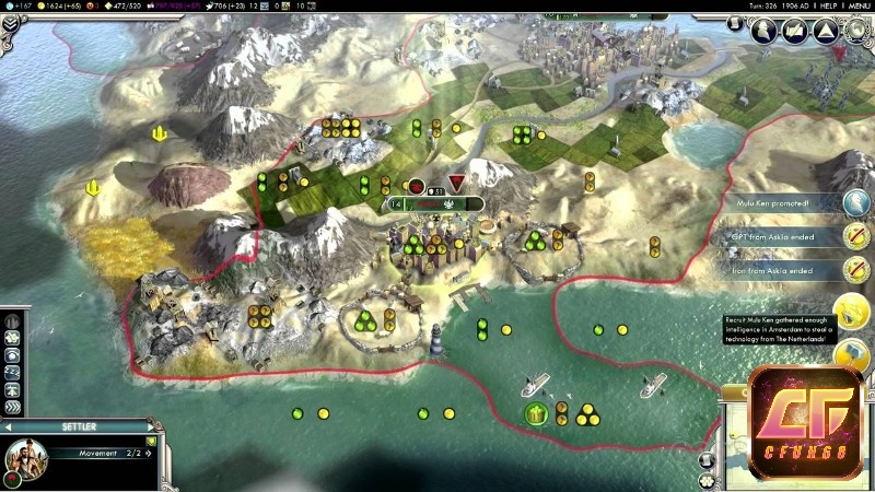 Đồ họa của Game Civilization V: Gods & Kings sử dụng phong cách game 2D đặc trưng